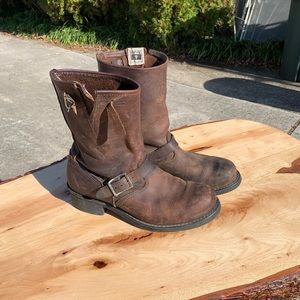 Frye Brown Leather Engineer Boots